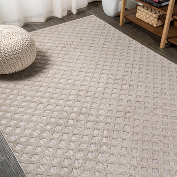 Rabat High-low Pile Mini-diamond Trellis Area Rug